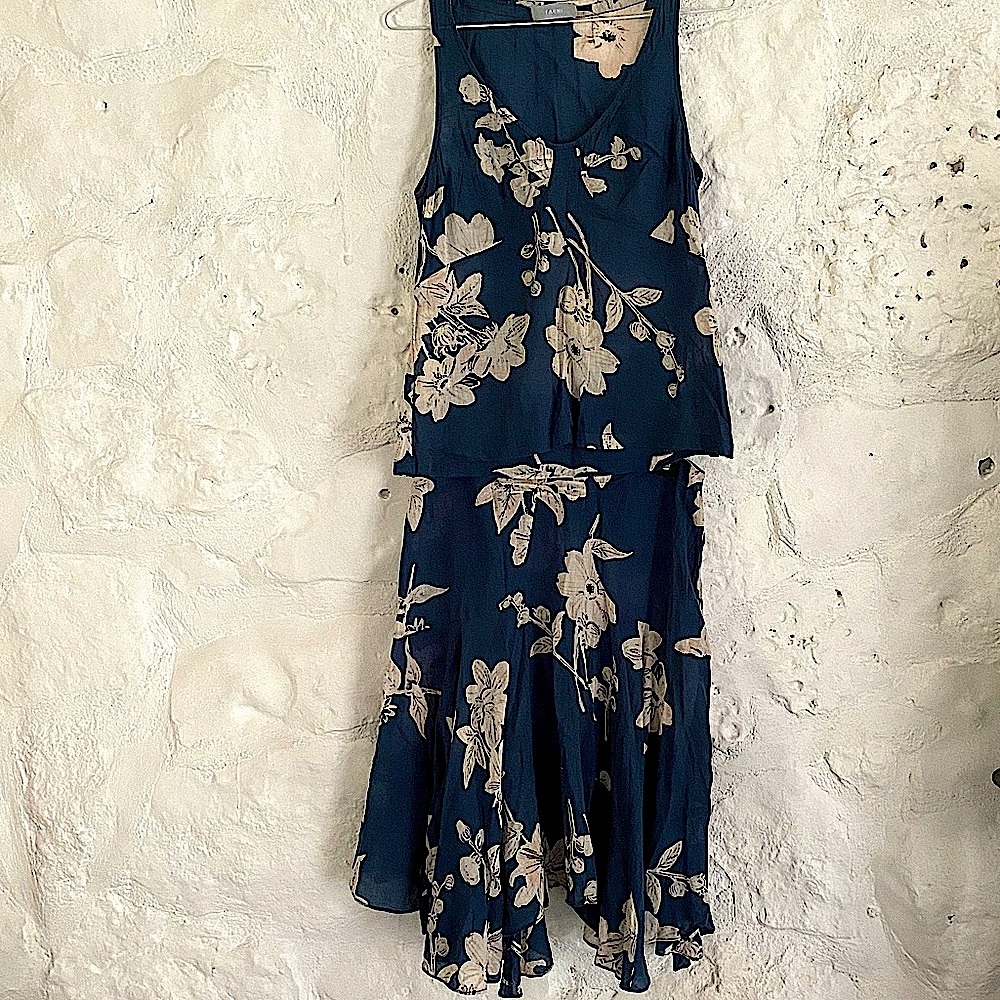 Nicole Farhi floral print matching top & skirt